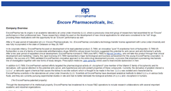Desktop Screenshot of encorepharma.com